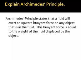 Water displacement for scuba divers.