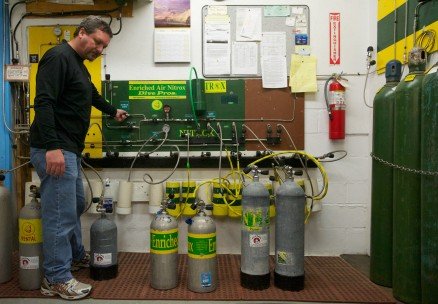 Nitrox scuba refill station.