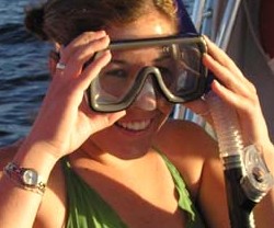 Girl getting ready to become a certified scuba diver.